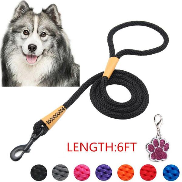 

dog collars & leashes mountain climbing rope leash with heavy duty metal sturdy clasp genuine leather tailored connection strong stitches