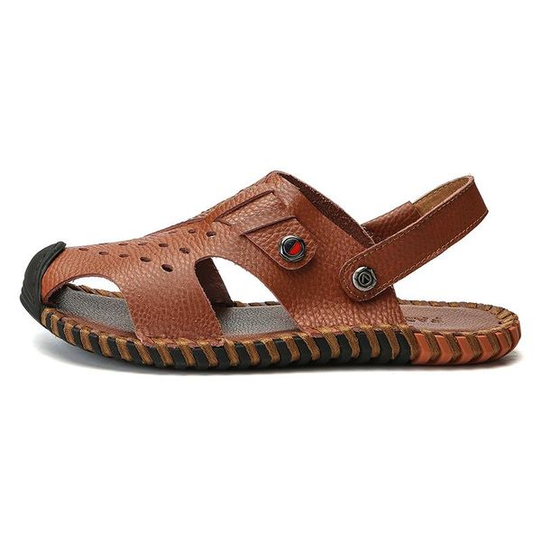

sandals genuine uomo for playa men v da sandal sandalen para ete rasteira sandali piel cuero beach sandale slide de sandalia, Black