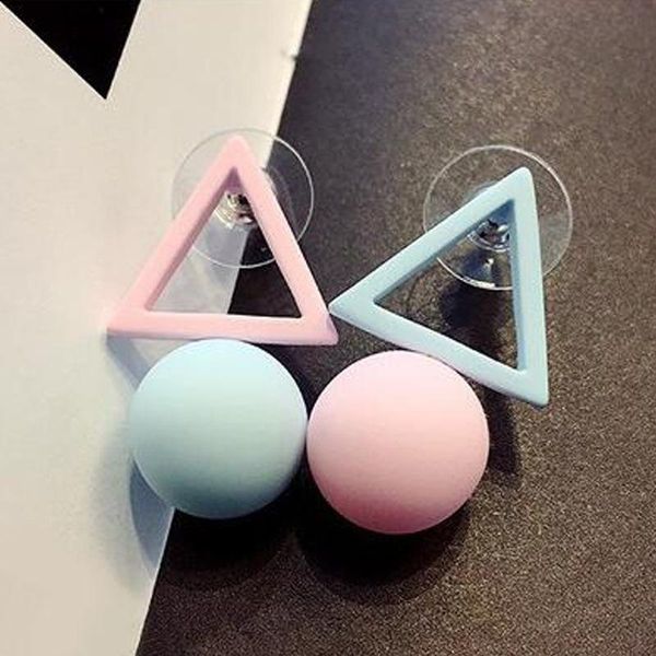 

korean designer acrylic the triangle drop earrings for women brincos accessories elegant jewelry pendientes oorbellen dangle & chandelier, Silver