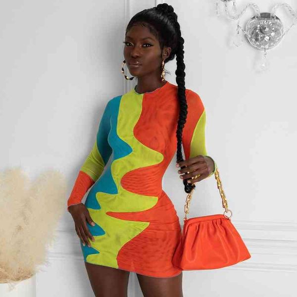 

Ladies Long Sleeved Round Neck Fashion Casual Sexy Positioning Printed Buttock Simple Dress, Black;gray