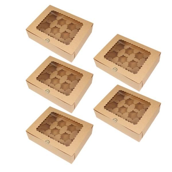 

gift wrap 5pcs upper window dessert packing boxes baking food cake