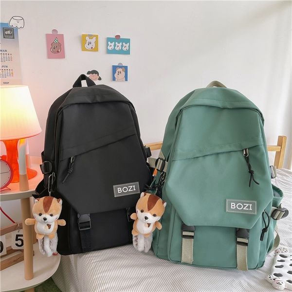 

fashion women's backpack trendy simple nylon school bag for girls waterproof anti-theft outdoor travel