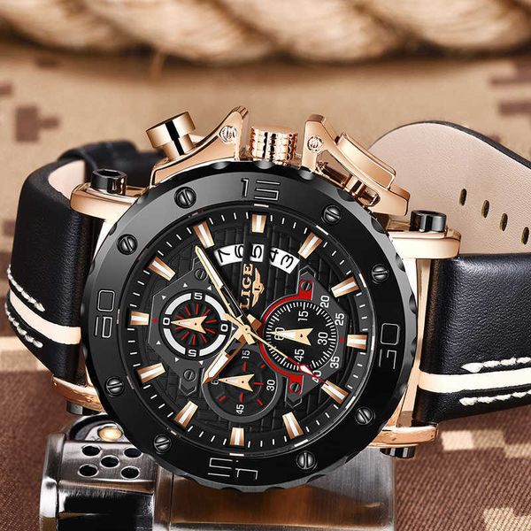 Модные часы Мужчины Lige Top Brand Sport Watchs Мужская Кварцевые Часы Человек Повседневная Военная Водонепроницаемая Наручные Часы Relogio Masculino 210527
