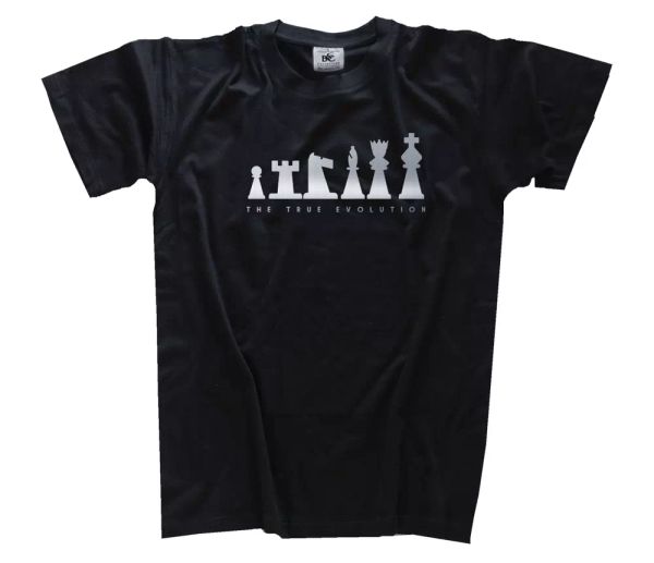 

silver edition the true chess evolution t-shirt s-xxxl, White;black