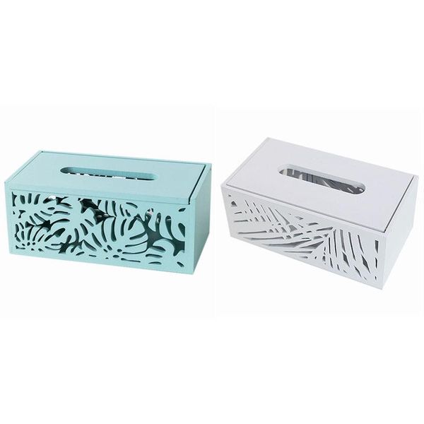 

wooden plant pattern tissue box hollow napkin container living room bedroom home decoration holder boxes & napkins