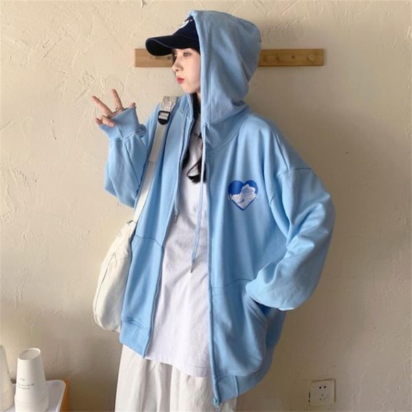 

women's hoodies & sweatshirts japanese harajuku ulzzang vintage loose print ins sweatshirt female korean kawaii cute clothing for women, Black