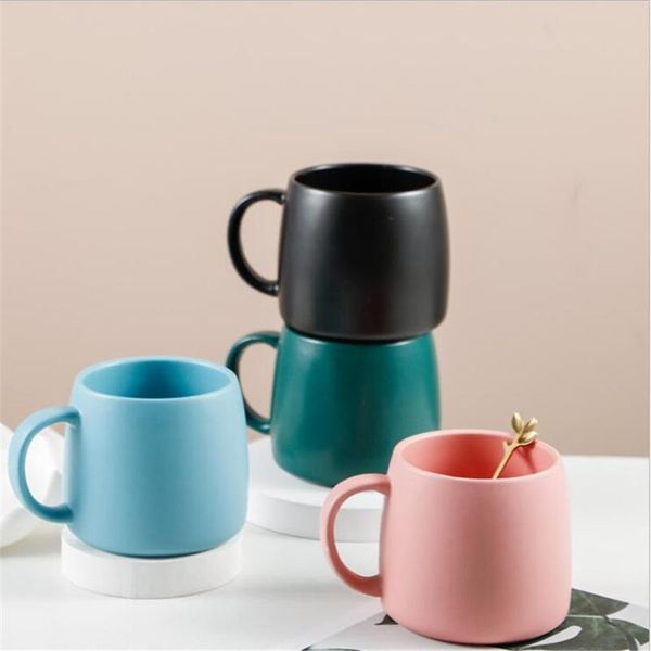 

mugs ceramic mug marble simple color glaze cups with handle nordic style household water milk coffee breakfast cup drinkware gift