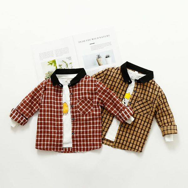 

shirts kid's shirt spring autumn long sleeve plaid toddler children outwear girls boys casual bluese, White;black