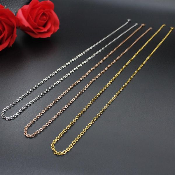 

chains concise necklace metal gold rose stainless steel cross link accessories trendy charms, Silver