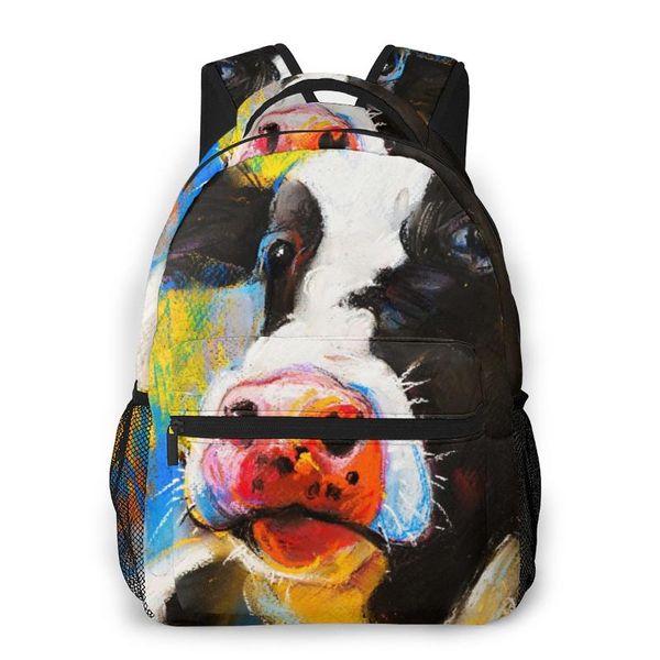 

backpack casual travel bag farm cow portrait school fashion shoulder for teenage girl bagpack