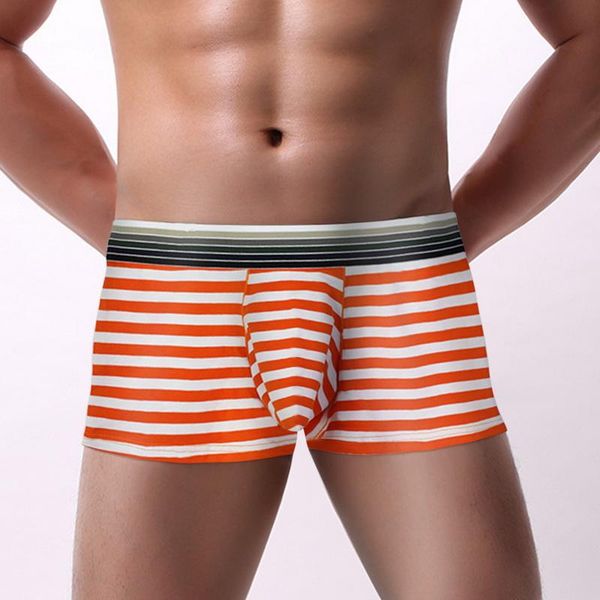 

underpants open pouch men underwear striped boxer shorts jockstrap cotton for man low rise gay male boxers, Black;white