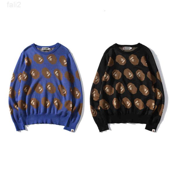

winter autumn and 2022 new fashion br round neck pullover jacquard sweater for men women, White;black