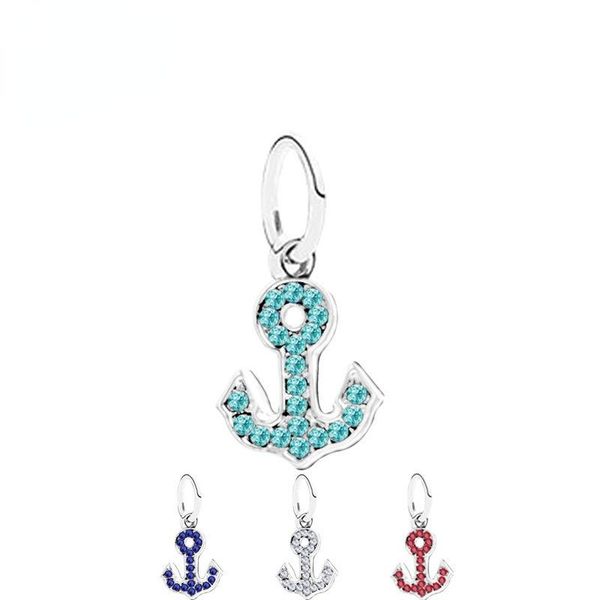 

charms 925 silver anchor pendant sea lucky charm fits original bracelet diy beading commemorative jewelry accessories, Bronze;silver