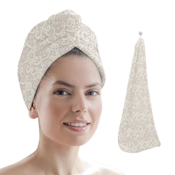 Toalheiro Lace Arabesque Arte Baroque Mulheres Toalhas De Cabelo De Banheiro Microfibra Quick Dry Dry Chuveiro Tampão Para Casa