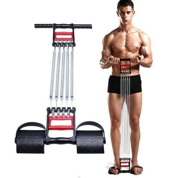 Spring Chest Expander Hand Gripper Pull-Up Bars 3 in 1 Home Gy Equipment Arm Muscle Exerciser Pull Bar 5 Springs Three Purpose Strengths Presa multifunzionale Avambraccio