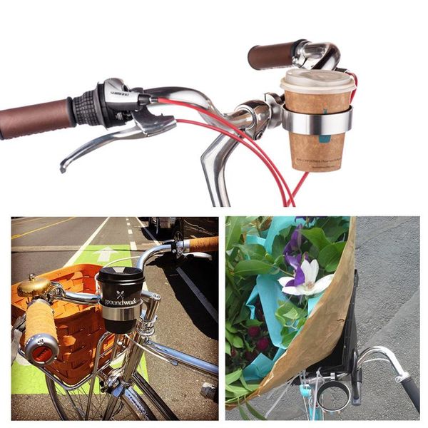 

universal bicycle cup holder bike drinks water handlebar mount non-slip liner durable aluminum alloy bottles & cages