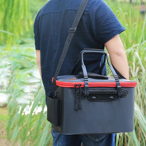 

waterproof eva portable fishing bag folding thicken live box tank bucket camping tackle fishbox storage accessories