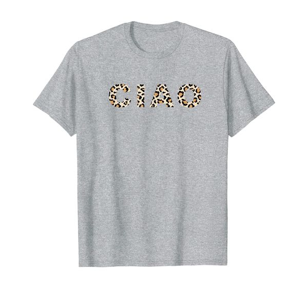 

chic trendy ciao leopard print italian womens tshirt travel, White;black