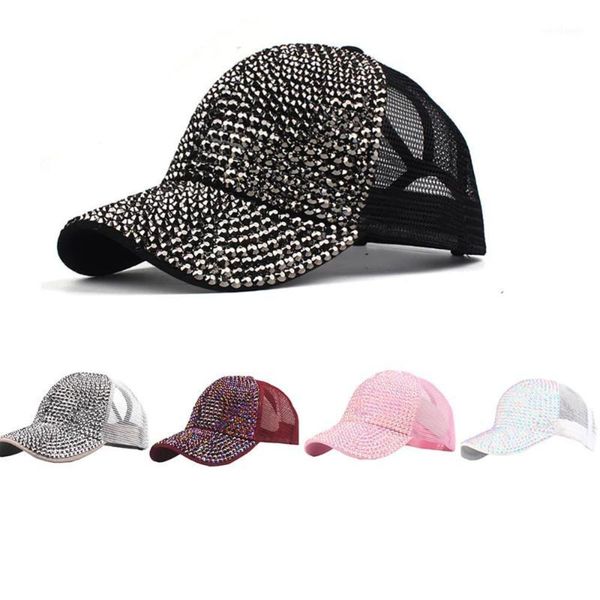

kancoold fashion women rhinestone outdoor cap bling diamond hat adjustable hip hop baseball caps couple, Blue;gray