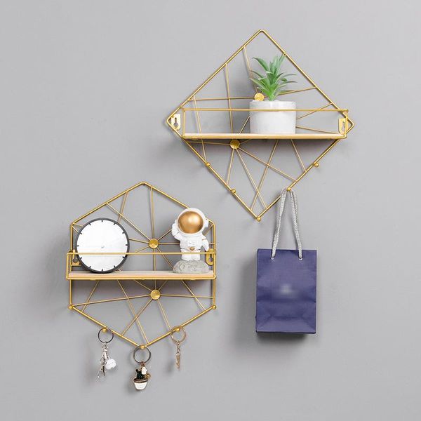 

hooks & rails modern and simple wrought iron hook wall shelf creativity home living room decoration storage organizer cosmetic