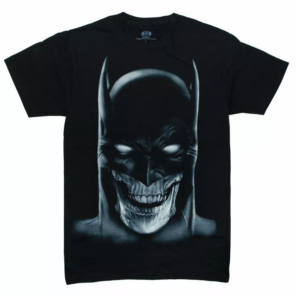 

dc comics batman skull t-shirt, White;black
