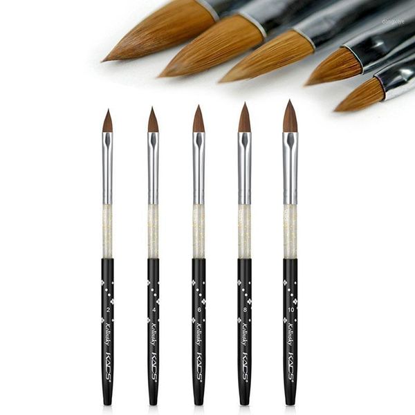 

kolinsky acrylic nail brush diy crystal painting drawing carving pen uv gel manicure tool set sable design brushes1, Yellow