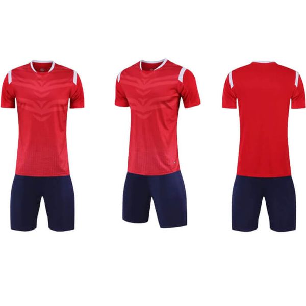 

custom soccer jerseys shorts quick drying football kits diy team logo name number sports training suits red personalized uniforms for men
