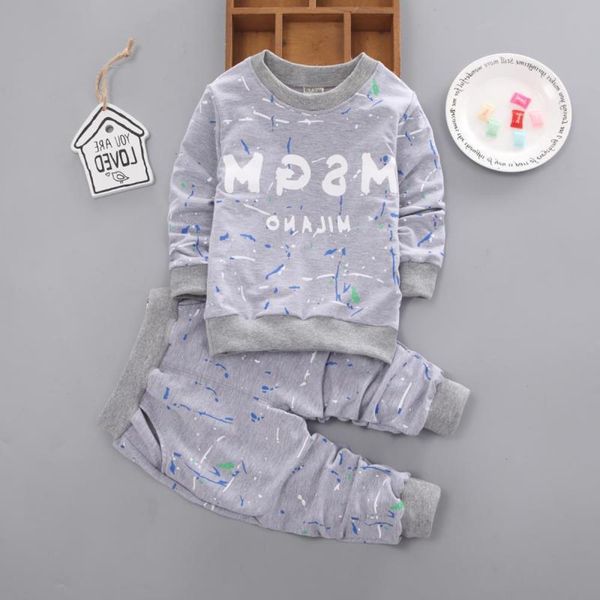 

children's suit 3 colors toddler baby boys t shirt+pants kids sportswear clothes children clothing autumn kids designer clothes sets 1-, White