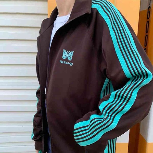 

men's tracksuits girls do not cry awge needles jacket $sweatpant 2021 men of hip-hop women's wear smooth embroidery embroidered st, Gray