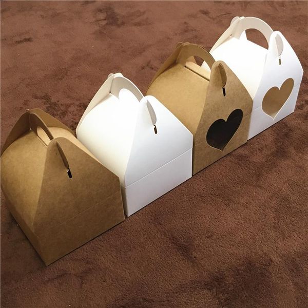 

jewelry pouches, bags 12pcs/20pcs/30pcs/50pcs white&brown paper packaging box with handle wedding party favor gift boxes, Pink;blue