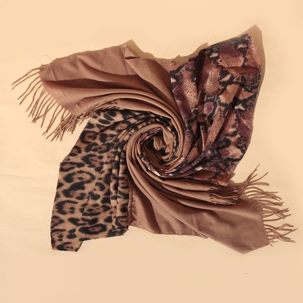 

autumn and winter quartet color matching leopard generous square scarf camel shawl bib, Blue;white