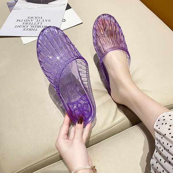 

slippers 2021 women crystal summer fashion female elegant casual slides ladies comfort solid outside flat big size 37-41, Black