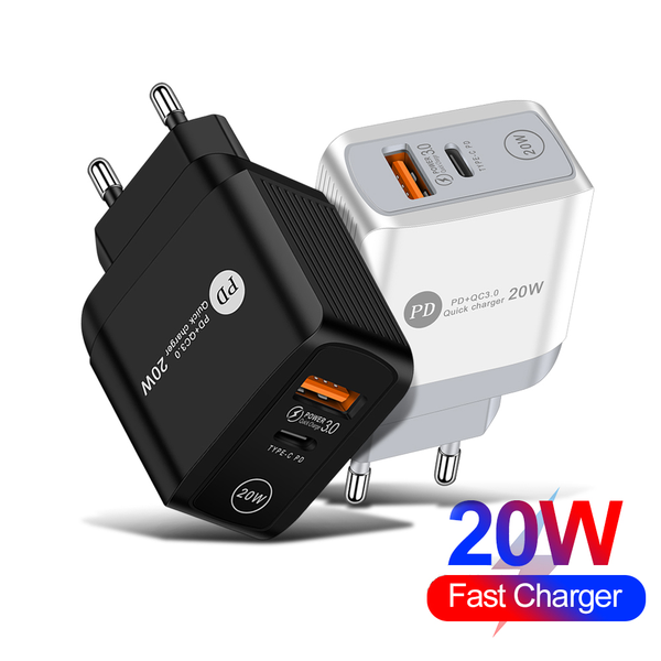 

2021 new usb fast charge adapter pd 20w mobile phone wall charger for headphones