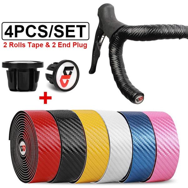 

bike handlebars &components 2pcs handlebar tape road bicycle integrated carbon antislip absorption cycling wrap end plug accessory