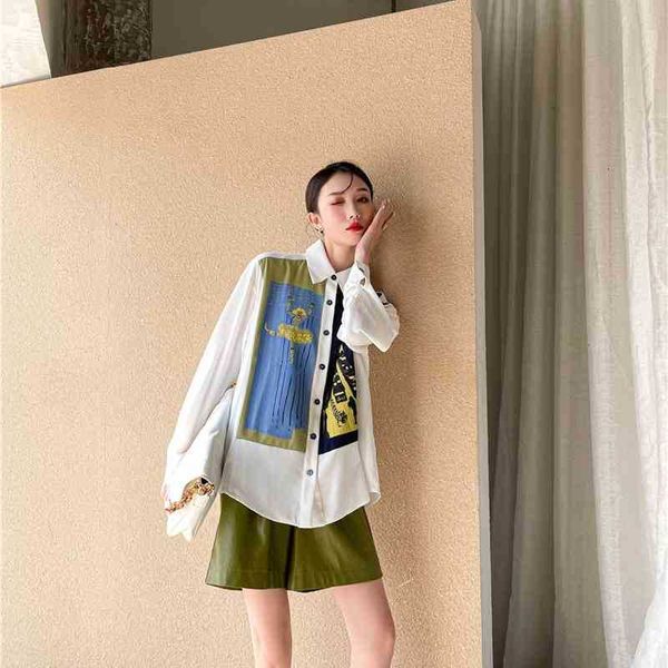

women's two piece pants fashion shirts for women long sleeve color block button up collared print shirt white and b nc9u