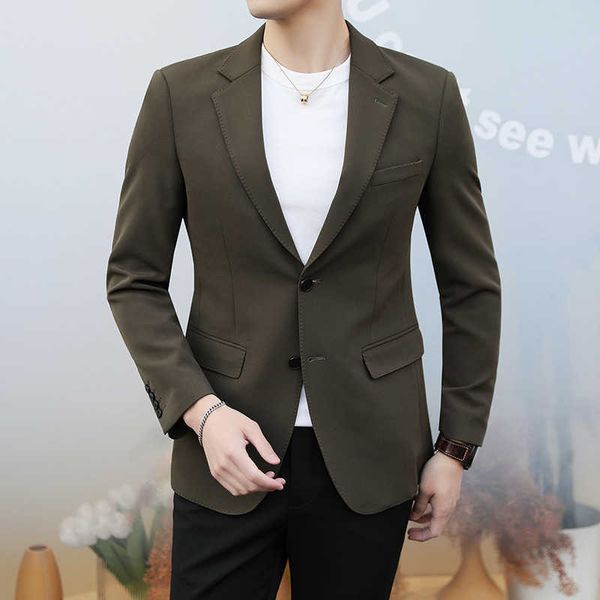 

high-quality men blazers casual slim fit wedding business suit jacket club prom party clothing dress men coats costume homme 210527, White;black