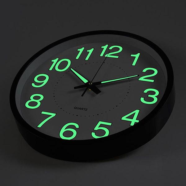 

inch luminous plastic wall clock quartz bedroom living room simple clocks home decore digital