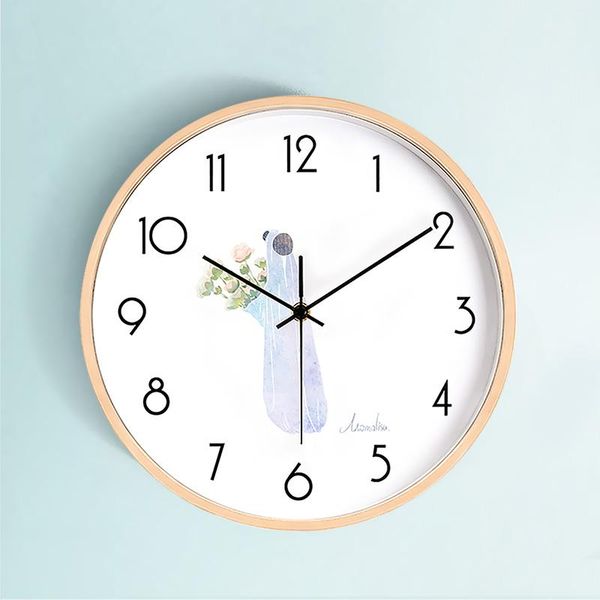 

wall clocks creative modern clock wood kitchen living room silent bedroom relogio de parede gift ideas watches home decor b50