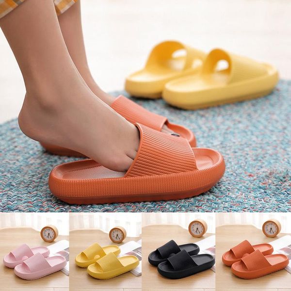 

indoor mens and womens wummer thick-soled slippers breathable bathroom thin sandals for bathing shoes, Black