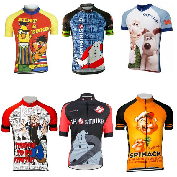 Karikatür Bisiklet Jersey Yaz Erkekler Komik MTB Jersey Camisa Ciclismo Bisiklet Formaları Bisiklet Giyim Kısa Kollu Maillot Tops