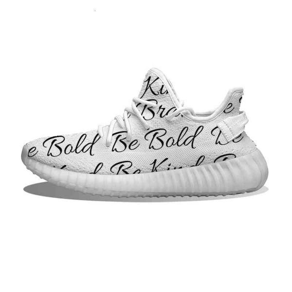 

diy custom be bold kind running shoes mesh printed mens womens trainers outdoor sports sneakers, Black;white