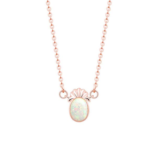 

tropical beach jewelry lady pineapple necklace stainless steel chain opal friendship gift bijoux of the friend pendant necklaces, Silver