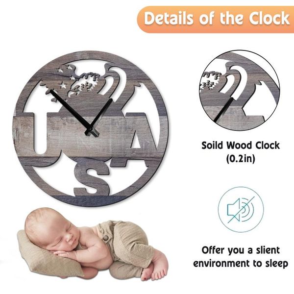 

wall clocks wooden clock modern design nordic style quartz silent wood 12 inch living room large home decor