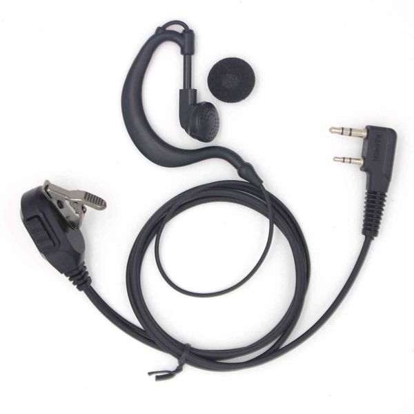 Walkie talkie grande tipo g, auricolare con due pin e due sensi del gancio per l'orecchio c per MD-UV380 ecc.