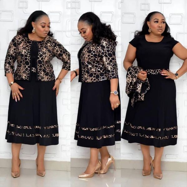 

2 piece sets spring autumn womens dress dashiki african arrival print 4xl 5xl plus size polyester, Black;gray