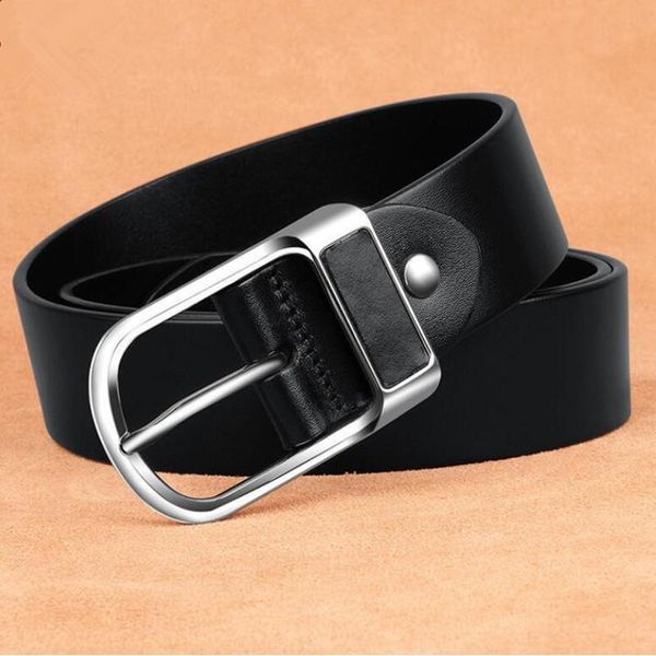 

belts fashion men's belt elegant design pin buckle leather luxury strap male jeans casual 3.7 cm wide, Black;brown