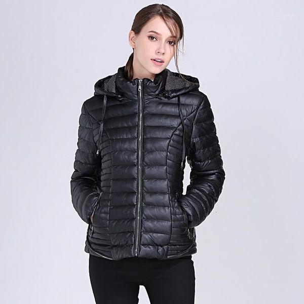 

women's down & parkas 2021 keep warm solid color cotton-padded clothes woman light noodles self-cultivation even cotton cap loose coat, Black
