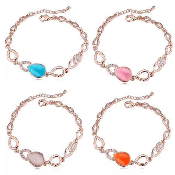 

charm bracelets 2021 explosive opal crystal bracelet female personality fashion necklace jewelry men and women, Golden;silver