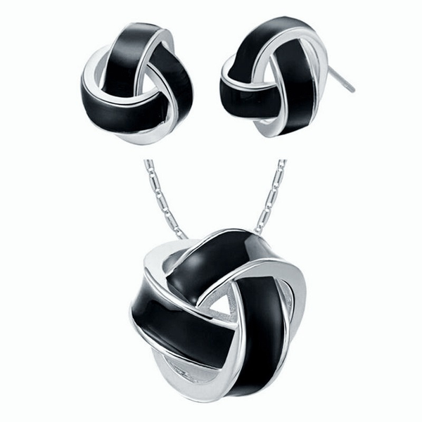 

pendant necklacestud earrings and stud earrings sets spherosome shape elegant design ladies wedding jewelry for bridal g079, Silver