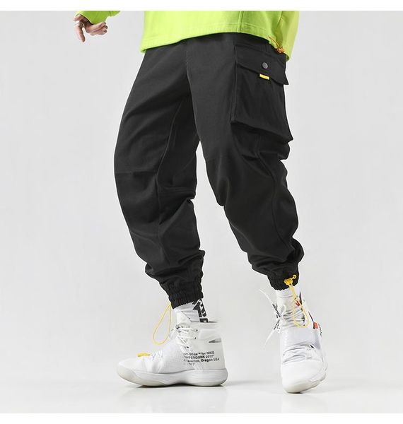 

hip hop sweatpants korean style joggers men streetwear baggy pants modis harajuku fashion trousers kpop khaki casual men's, Black